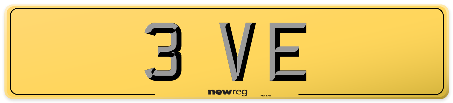 3 VE Rear Number Plate
