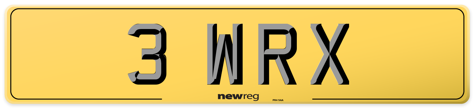 3 WRX Rear Number Plate
