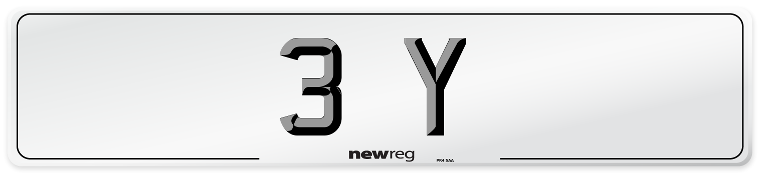 3 Y Front Number Plate