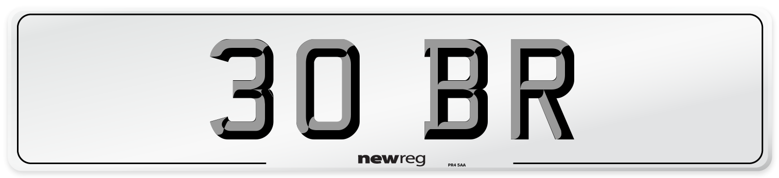 30 BR Front Number Plate