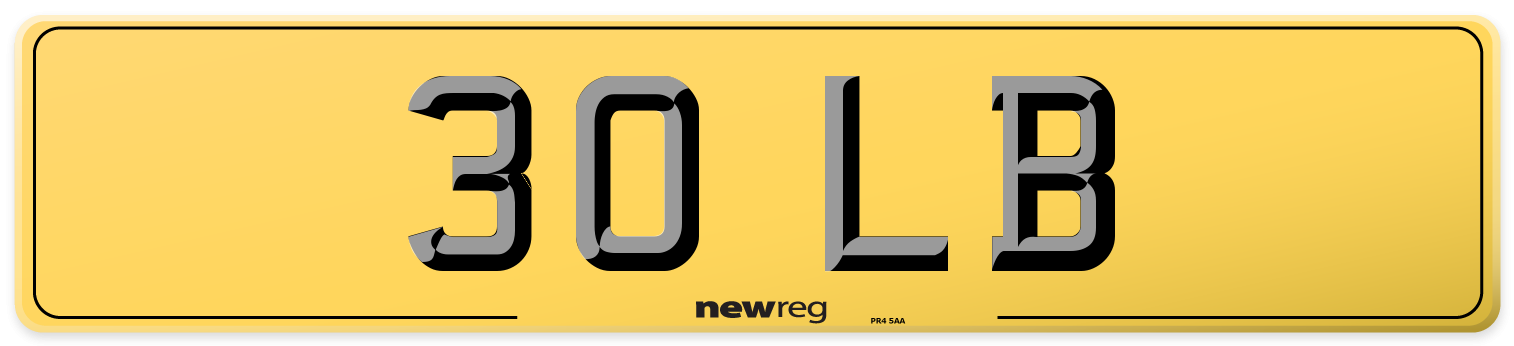 30 LB Rear Number Plate
