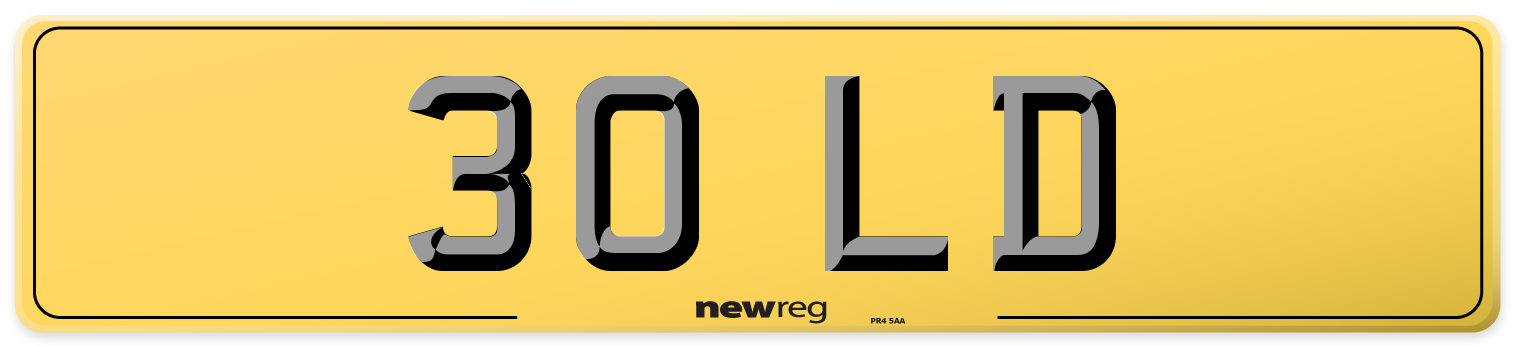 30 LD Rear Number Plate