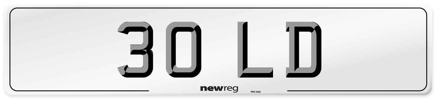 30 LD Front Number Plate