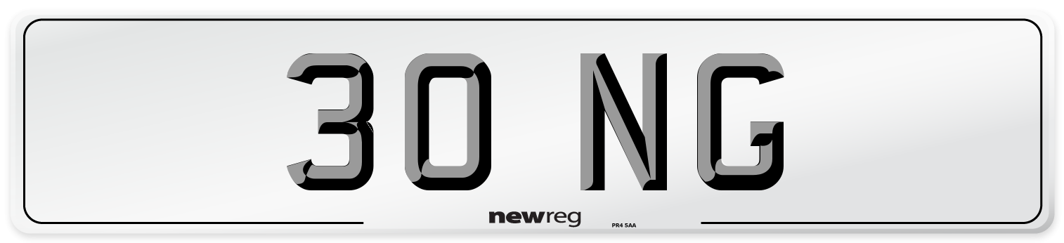 30 NG Front Number Plate