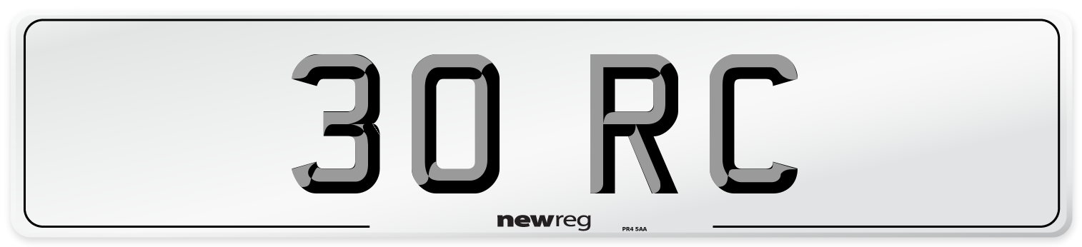 30 RC Front Number Plate