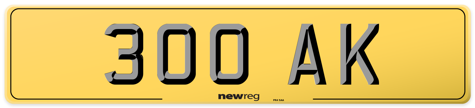300 AK Rear Number Plate