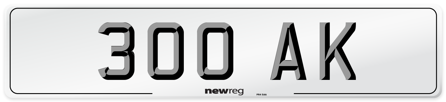 300 AK Front Number Plate