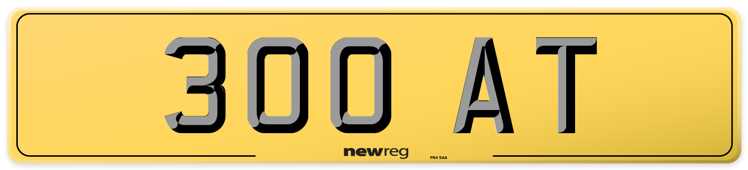 300 AT Rear Number Plate