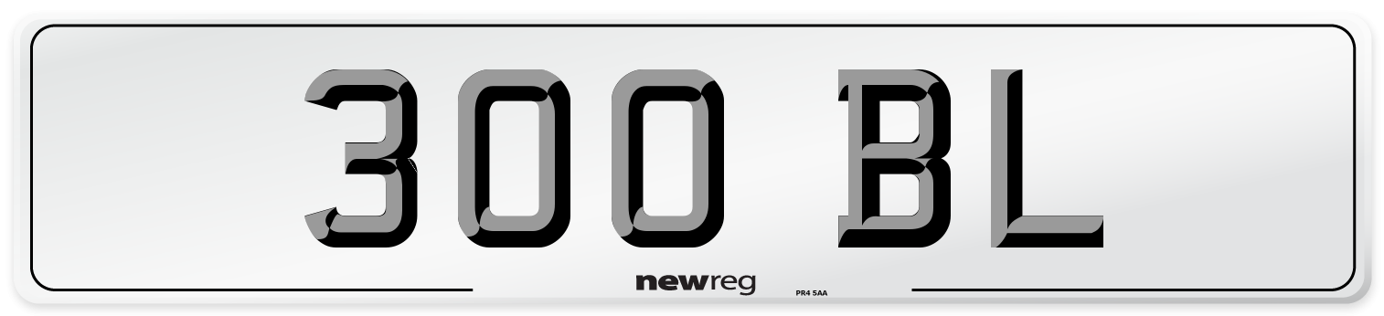 300 BL Front Number Plate