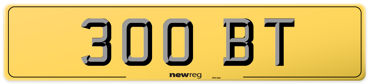 300 BT Rear Number Plate