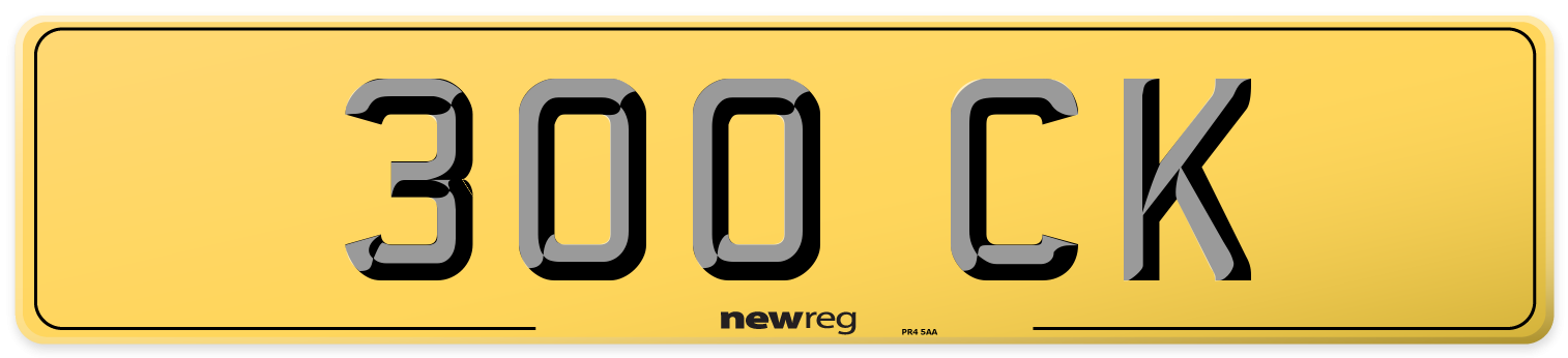 300 CK Rear Number Plate
