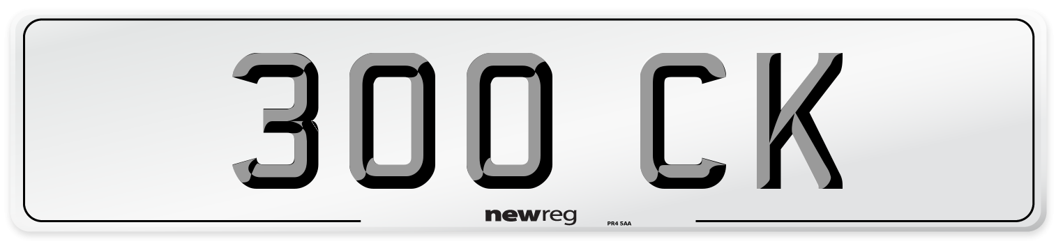 300 CK Front Number Plate
