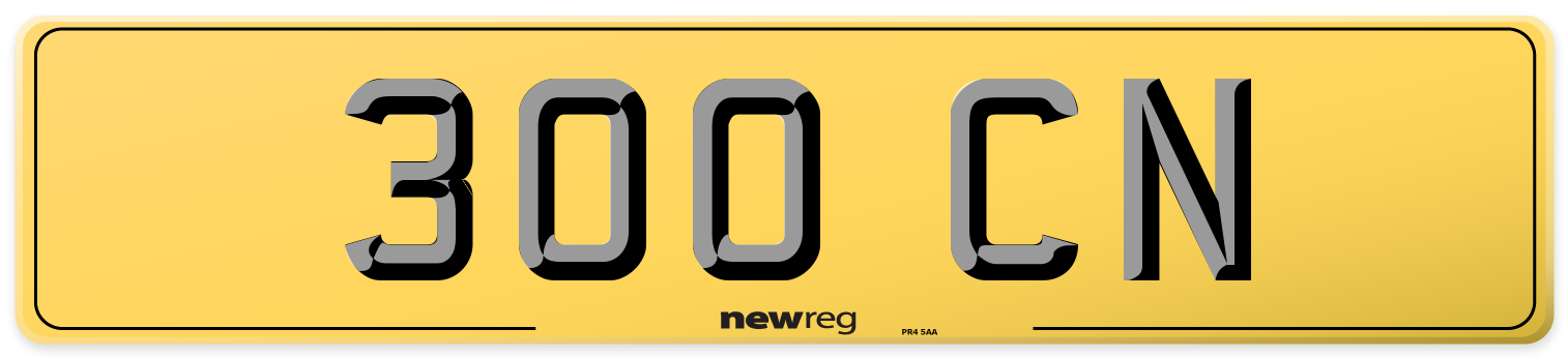 300 CN Rear Number Plate