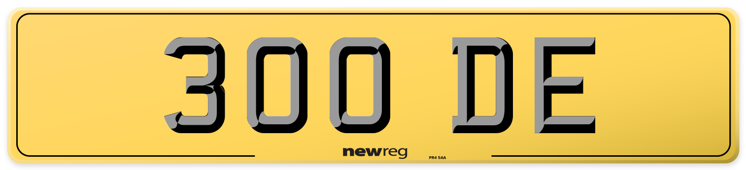 300 DE Rear Number Plate