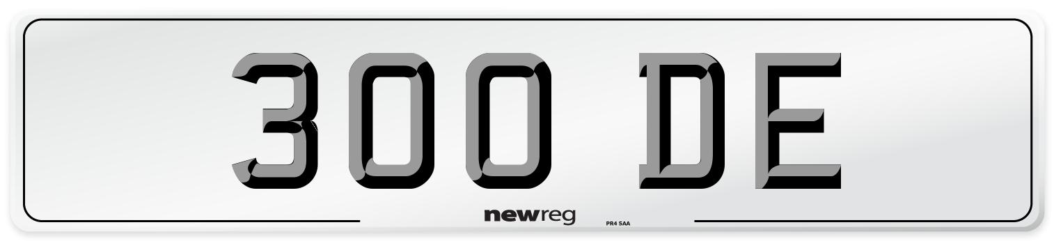 300 DE Front Number Plate