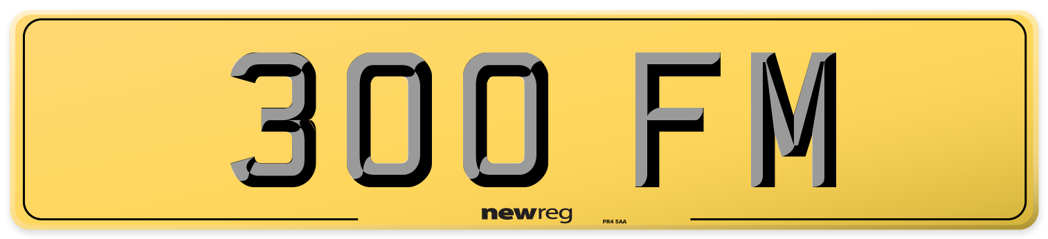 300 FM Rear Number Plate