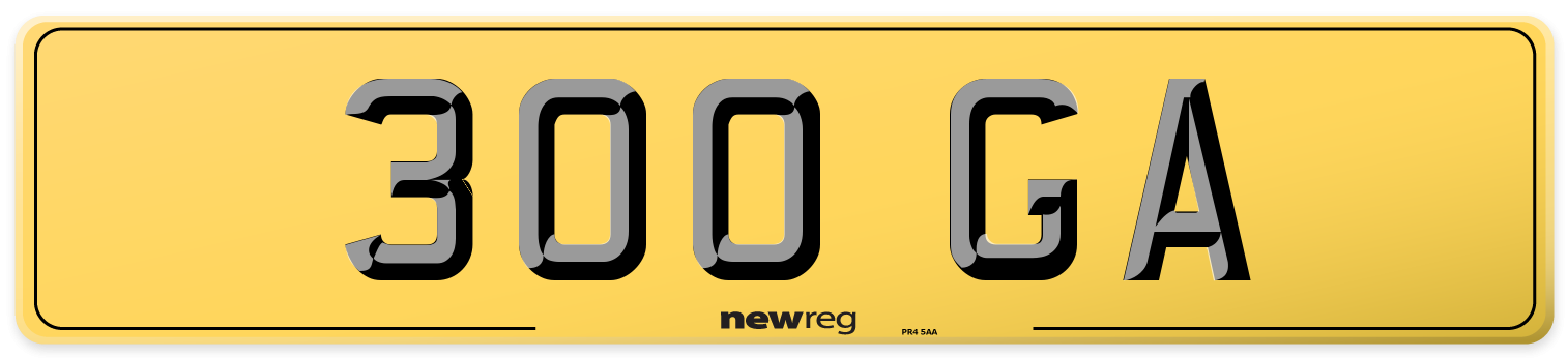 300 GA Rear Number Plate