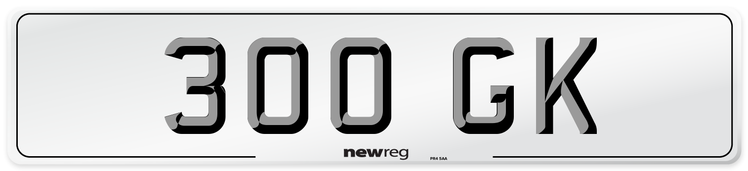 300 GK Front Number Plate