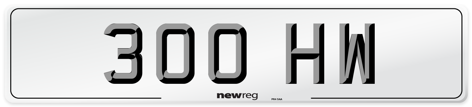300 HW Front Number Plate