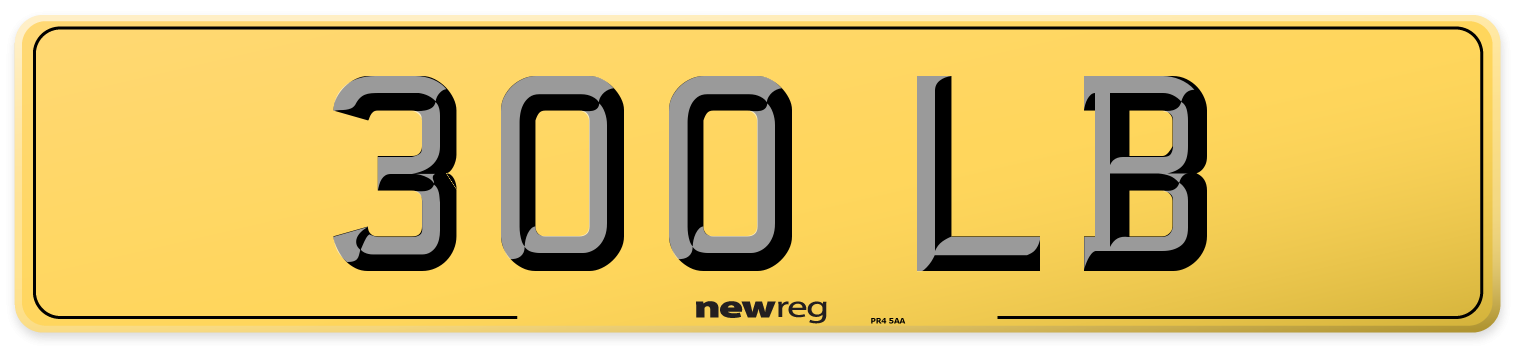 300 LB Rear Number Plate