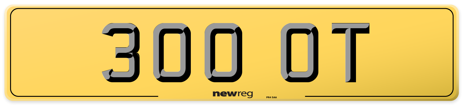 300 OT Rear Number Plate