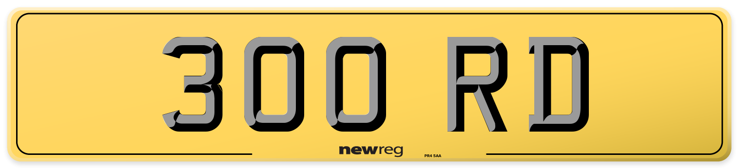 300 RD Rear Number Plate