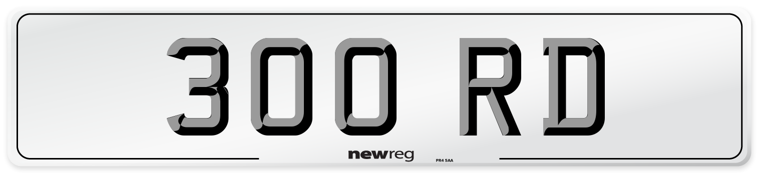 300 RD Front Number Plate