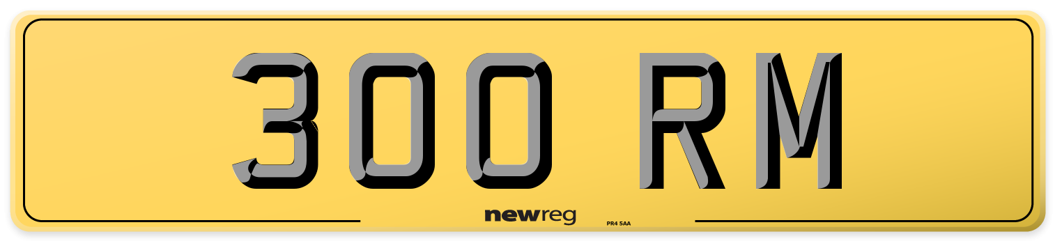 300 RM Rear Number Plate