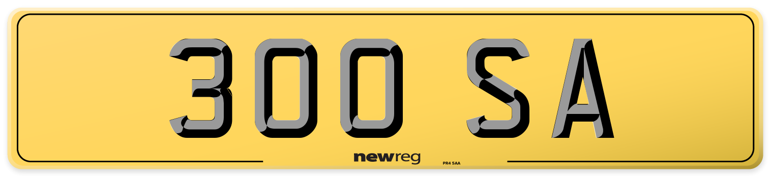 300 SA Rear Number Plate