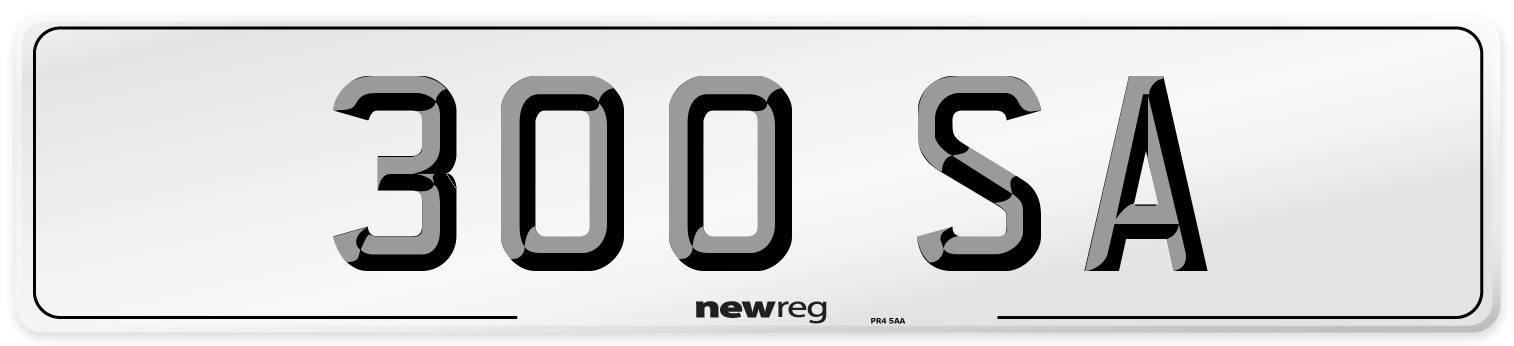 300 SA Front Number Plate