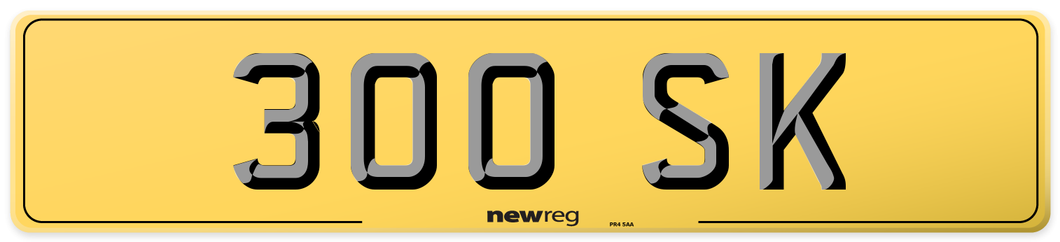 300 SK Rear Number Plate