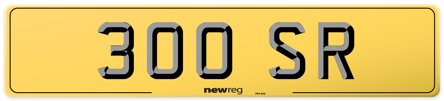 300 SR Rear Number Plate