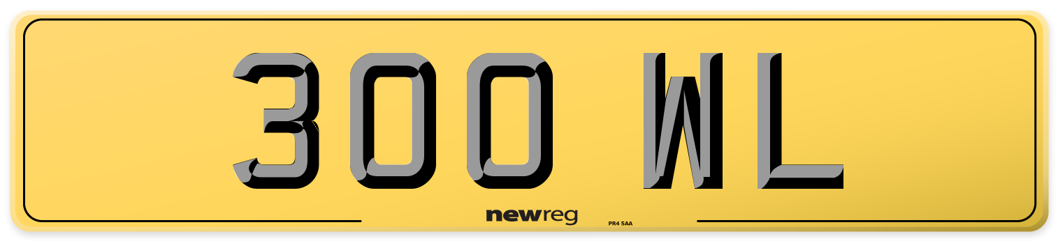 300 WL Rear Number Plate