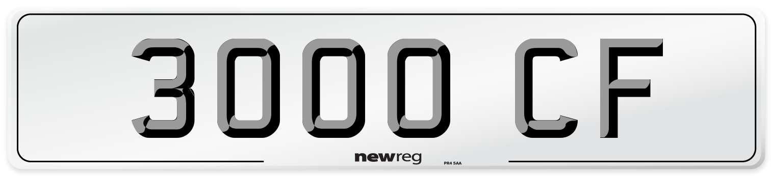 3000 CF Front Number Plate