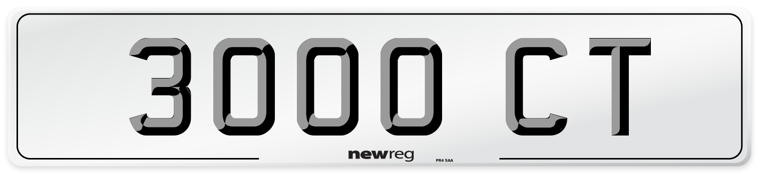 3000 CT Front Number Plate