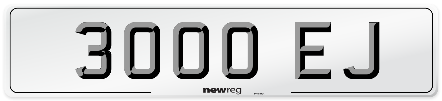 3000 EJ Front Number Plate