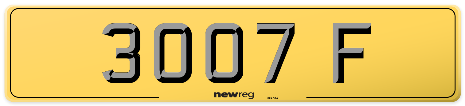 3007 F Rear Number Plate
