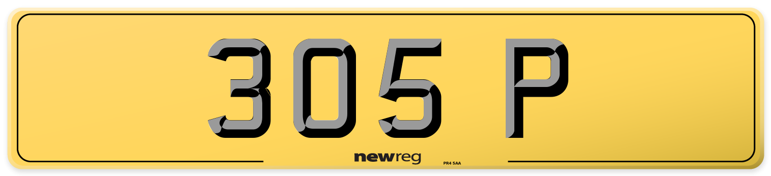 305 P Rear Number Plate