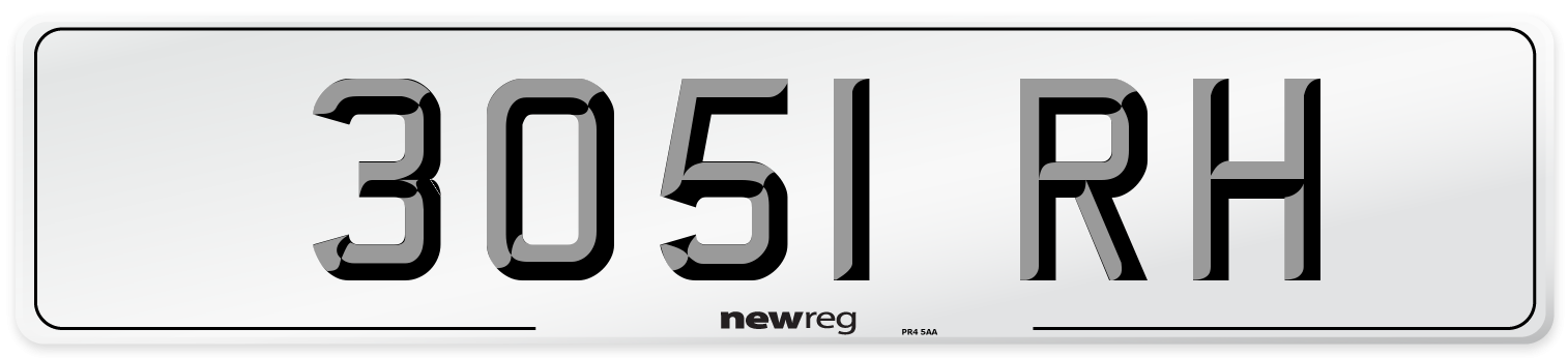 3051 RH Front Number Plate
