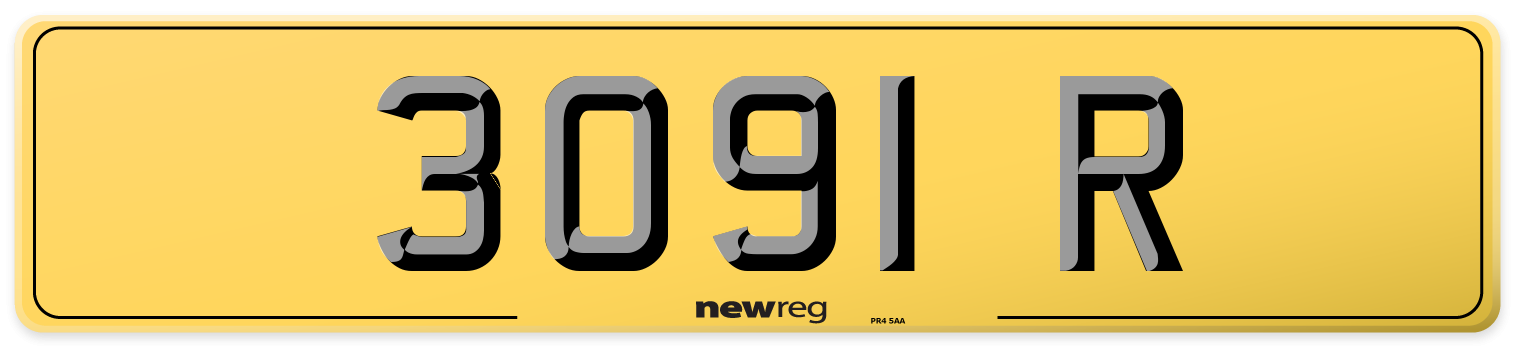 3091 R Rear Number Plate