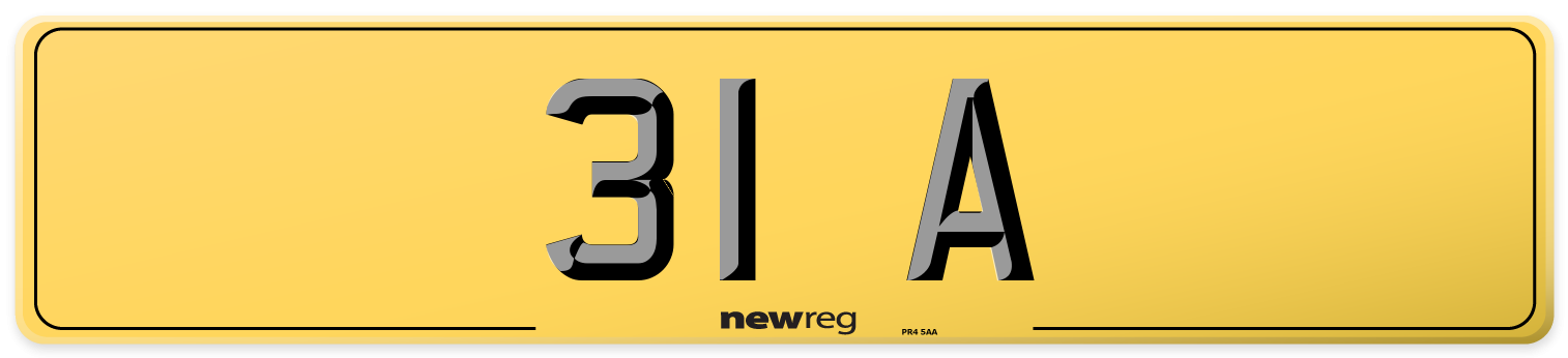 31 A Rear Number Plate