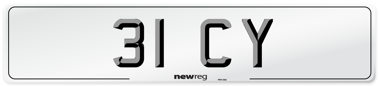 31 CY Front Number Plate