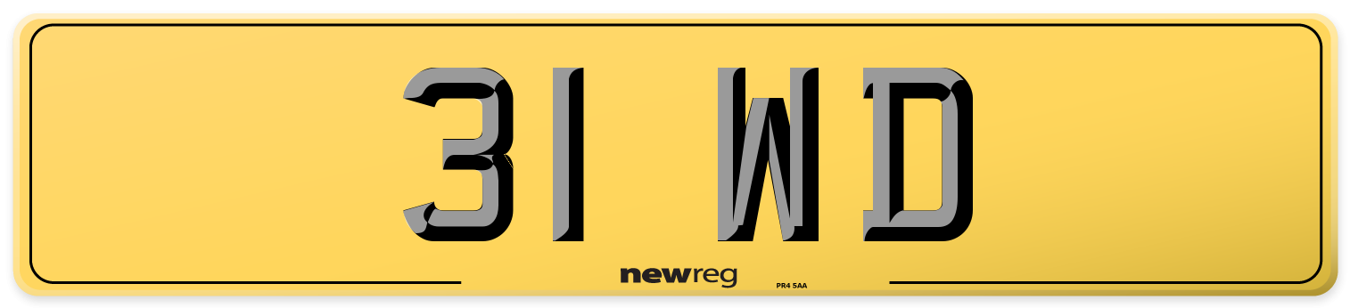 31 WD Rear Number Plate