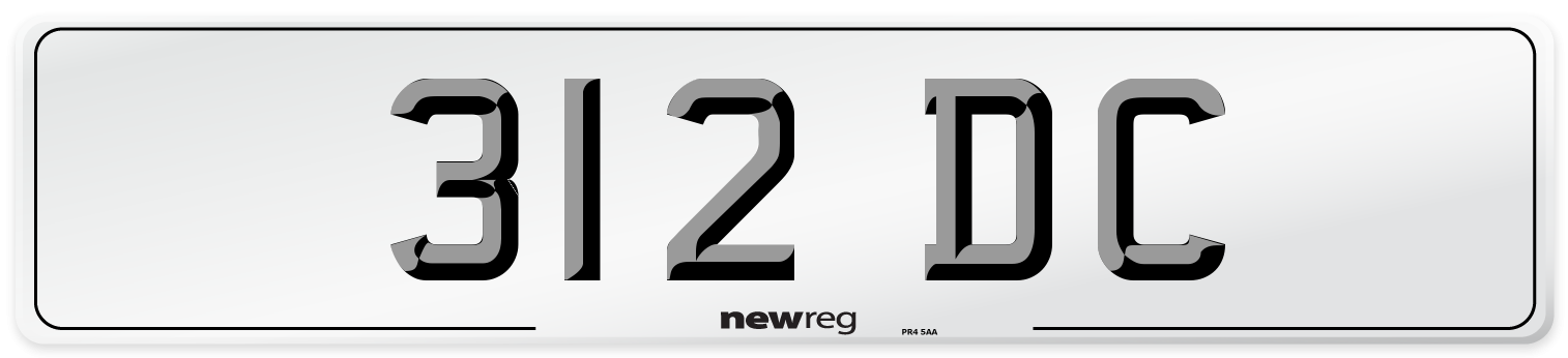 312 DC Front Number Plate