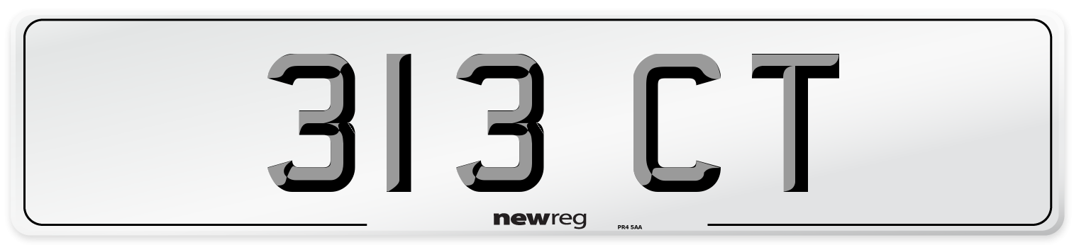313 CT Front Number Plate