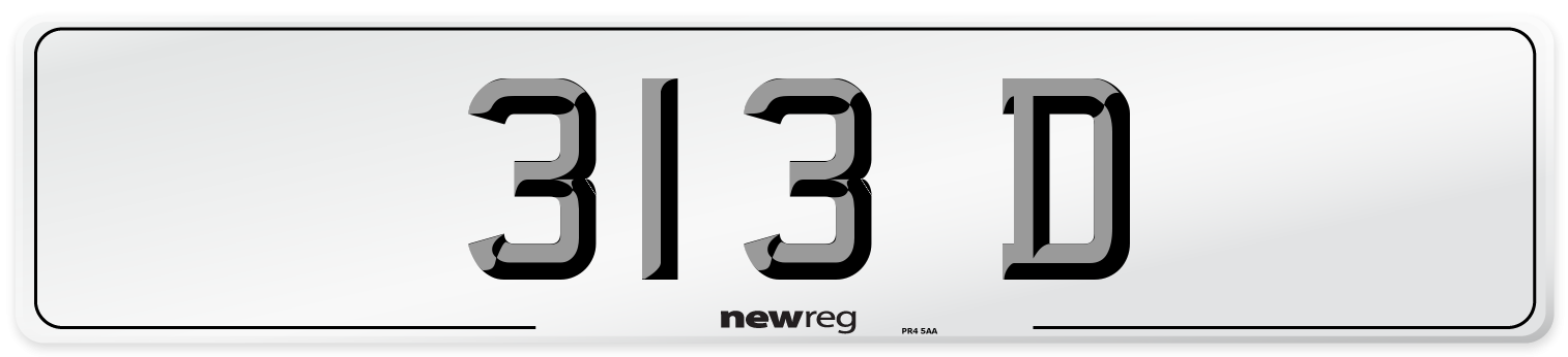 313 D Front Number Plate