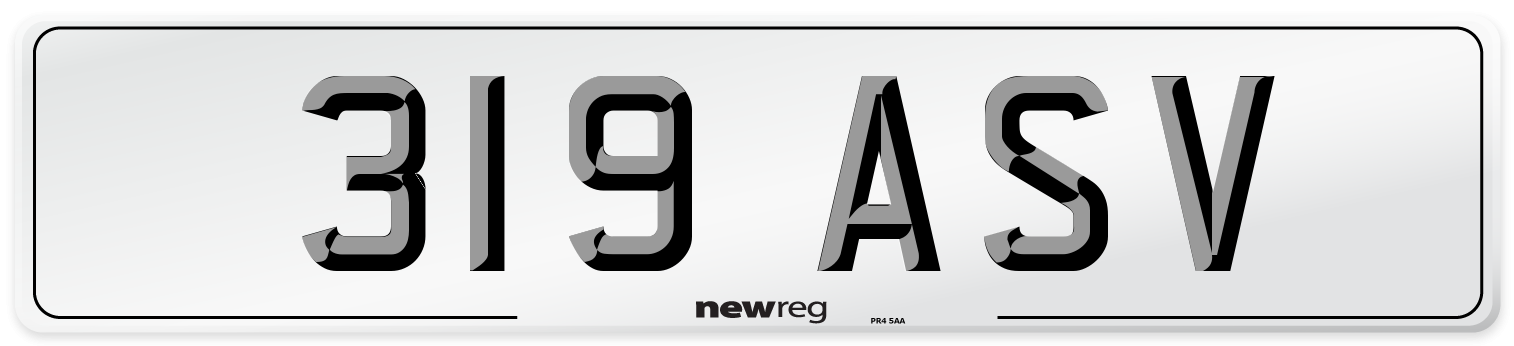 319 ASV Front Number Plate