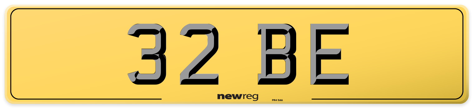 32 BE Rear Number Plate