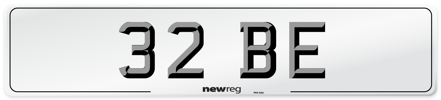 32 BE Front Number Plate