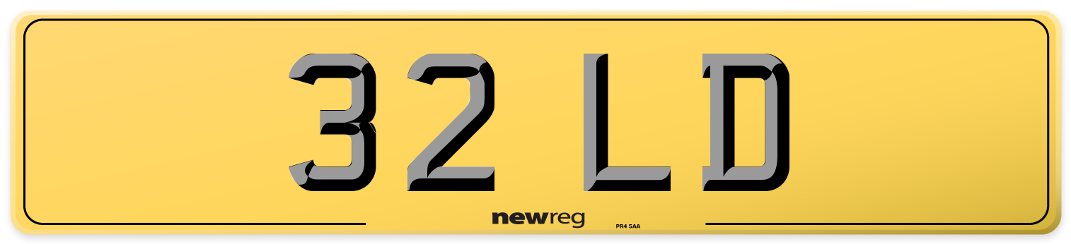 32 LD Rear Number Plate